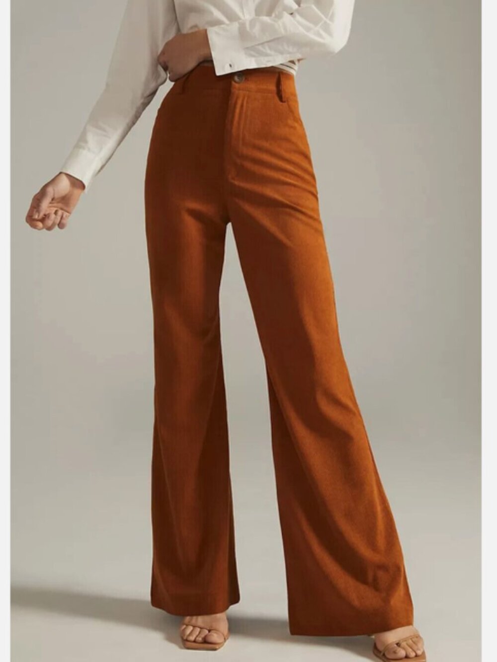 Anthropologie Avec Les Filles Corduroy Flare Pants Bell bottom Cord L NWT Large
